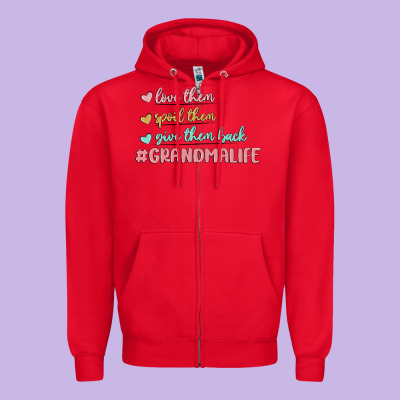 Grandma Life Zipper Hoodie Designed By Maliassmallbusiness
