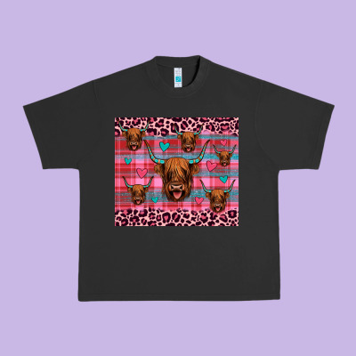 Highland Cow Valentines Urban Heavy Tee Designed By Jahusdesignshop