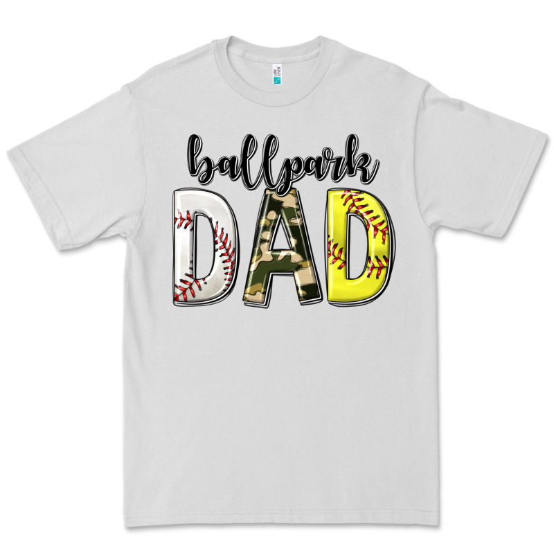Ballpark Dad With Softball And Baseball Premium Tee by texasbilliewilder | Teevron