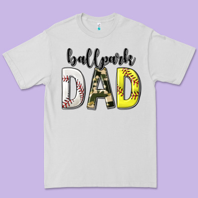 Premium Tee ballpark dad with softball and baseball