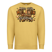 Antique Gold made with melanin always poppin' Premium Sweatshirt - LillyAllenDesigns