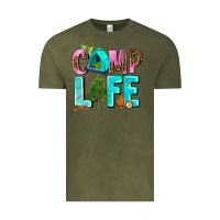 Vintage Olive camp life Vintage Tee - AdoDesignShop