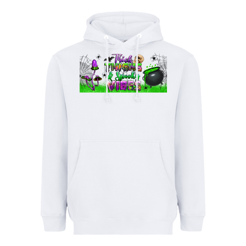 Thick Thighs And Spooky Vibes Libbey Glass Heavyweight Hoodie by BundleAndBundleShop | Teevron