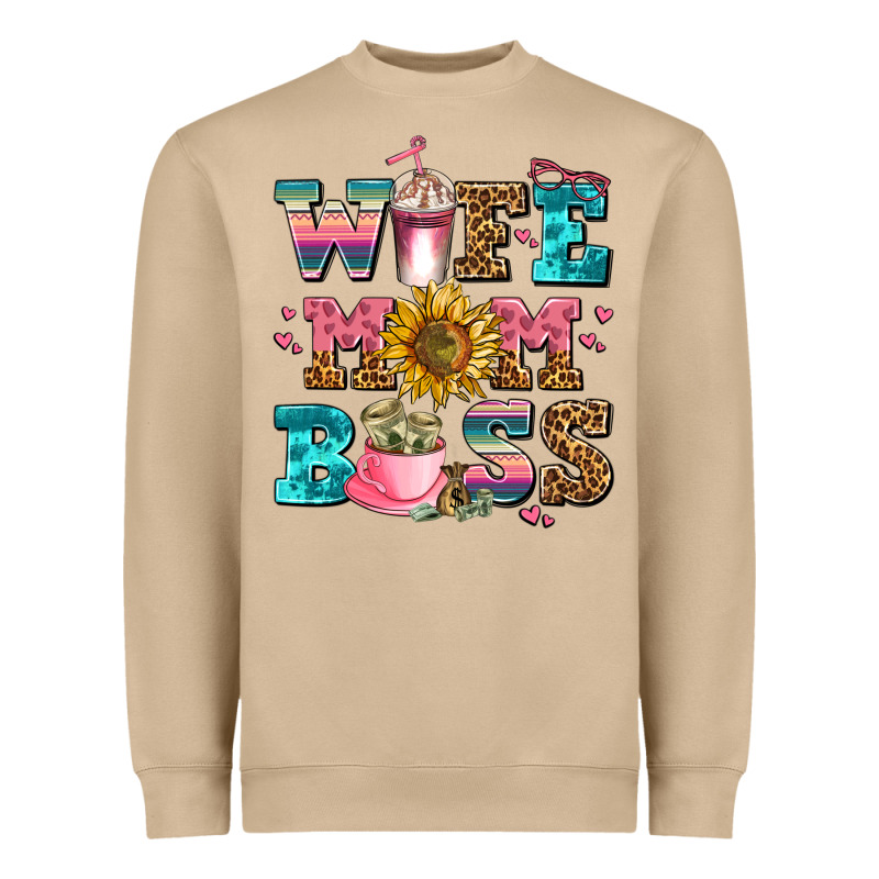 Wife Mom Boss Heavyweight Sweatshirt by AdoDesignShop | Teevron