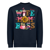 Navy wife mom boss Heavyweight Sweatshirt - AdoDesignShop