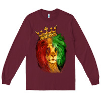 Burgundy Juneteenth Lion King Long Sleeve Tee - LillyAllenDesigns