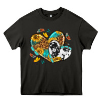 Asphalt cowhide leopard hearts Heavy Core Tee - texasbilliewilder
