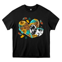 Black cowhide leopard hearts Heavy Core Tee - texasbilliewilder