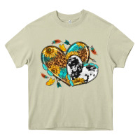 Mossy cowhide leopard hearts Heavy Core Tee - texasbilliewilder