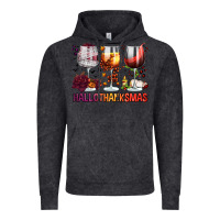 Vintage Black hallothanksmas halloween thanksgiving  christmas wine Vintage Hoodie - FaDigitalArtStudio