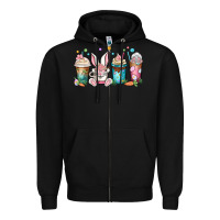 Black easter coffee cups Zipper Hoodie - MaliasSmallBusiness