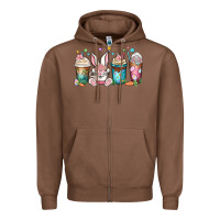 Chestnut easter coffee cups Zipper Hoodie - MaliasSmallBusiness