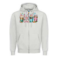 Dove Grey easter coffee cups Zipper Hoodie - MaliasSmallBusiness