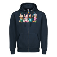 Navy easter coffee cups Zipper Hoodie - MaliasSmallBusiness