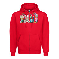 Red easter coffee cups Zipper Hoodie - MaliasSmallBusiness