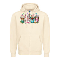 Sandshell easter coffee cups Zipper Hoodie - MaliasSmallBusiness