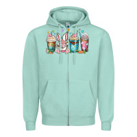 Seafoam easter coffee cups Zipper Hoodie - MaliasSmallBusiness