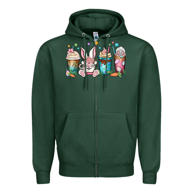 Easter Coffee Cups Zipper Hoodie by MaliasSmallBusiness | Teevron