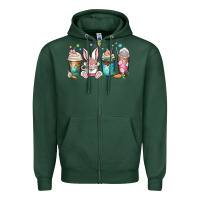 Sports Green easter coffee cups Zipper Hoodie - MaliasSmallBusiness