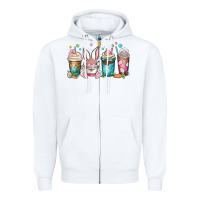 White easter coffee cups Zipper Hoodie - MaliasSmallBusiness