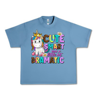 Pebble Blue cute smart and a little bit dramatic unicorn Urban Heavy Tee - AdoDesignShop