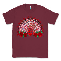 Burgundy valentine's day rainbow with roses Classic Tee - AdoDesignShop