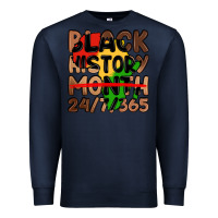 Navy black history month Premium Sweatshirt - LillyAllenDesigns