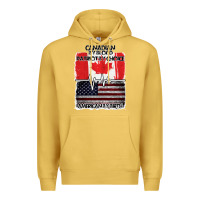 Antique Gold American By Birth Canadian By Blood Patriot By Choice Premium Hoodie - Bettercallsaul