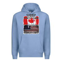 Colony Blue American By Birth Canadian By Blood Patriot By Choice Premium Hoodie - Bettercallsaul