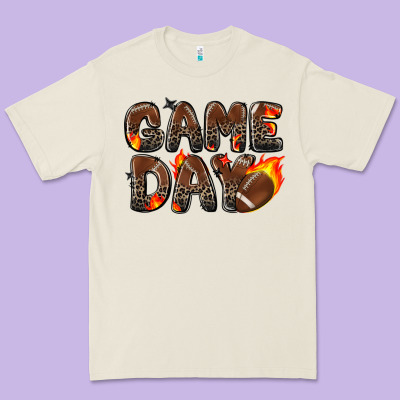 Game Day Football Leopard Premium Tee Designed By Zillion Design Studio