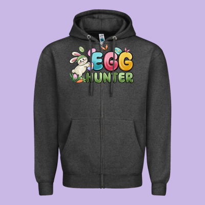 Egg Hunter Zipper Hoodie Designed By Maliassmallbusiness
