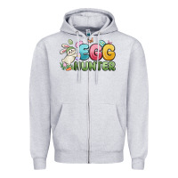Heather Grey egg hunter Zipper Hoodie - MaliasSmallBusiness