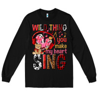 Black wild thing you make my heart sing Long Sleeve Tee - NancyCooperArtShop