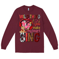 Burgundy wild thing you make my heart sing Long Sleeve Tee - NancyCooperArtShop