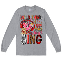Heather Grey wild thing you make my heart sing Long Sleeve Tee - NancyCooperArtShop