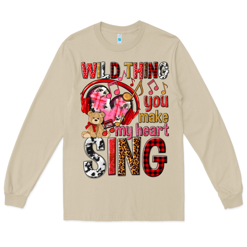Wild Thing You Make My Heart Sing Long Sleeve Tee by NancyCooperArtShop | Teevron