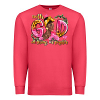 Cardinal with god all things are possible black woman Premium Sweatshirt - LillyAllenDesigns