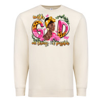 Sandshell with god all things are possible black woman Premium Sweatshirt - LillyAllenDesigns