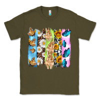Army Green easter bunny butterfly daisy and sunflower with cowhide and  leopard b Classic Tee - Artiststas