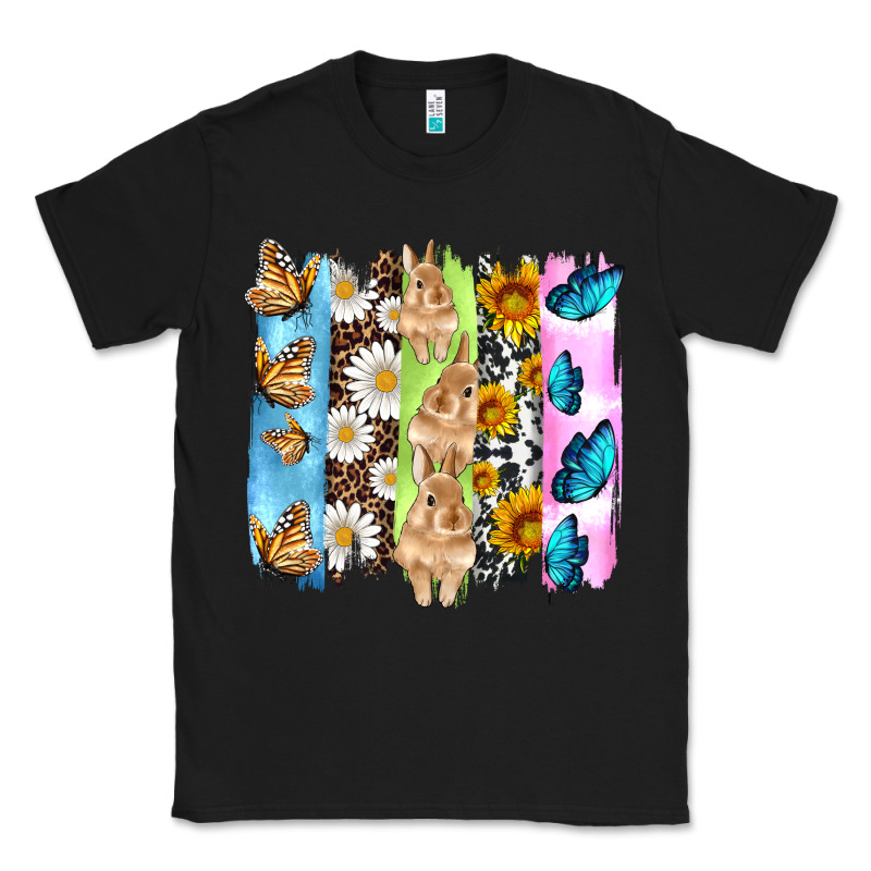 Easter Bunny Butterfly Daisy And Sunflower With Cowhide And  Leopard B Classic Tee by Artiststas | Teevron