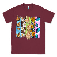 Burgundy easter bunny butterfly daisy and sunflower with cowhide and  leopard b Classic Tee - Artiststas