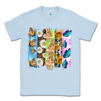 Dusty Blue easter bunny butterfly daisy and sunflower with cowhide and  leopard b Classic Tee - Artiststas