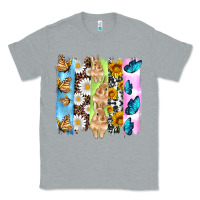 Heather Grey easter bunny butterfly daisy and sunflower with cowhide and  leopard b Classic Tee - Artiststas