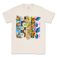 Natural easter bunny butterfly daisy and sunflower with cowhide and  leopard b Classic Tee - Artiststas