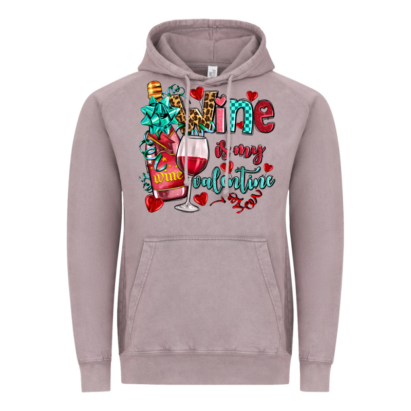Wine Is My Valentine Olivia Vintage Hoodie by OliviaCreatesArt | Teevron