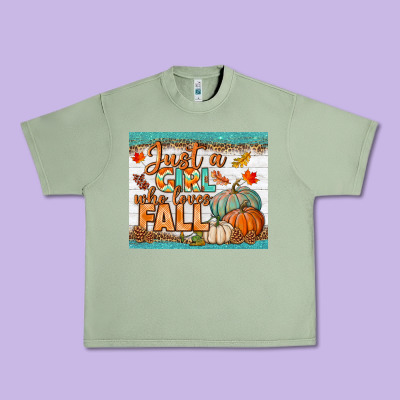 Just A Girl Who Loves Fall Mousepad Urban Heavy Tee Designed By Bundleandbundleshop