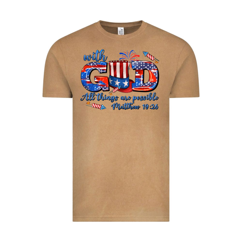 With God All Things Are Possible Usa Vintage Tee by AdoDesignShop | Teevron
