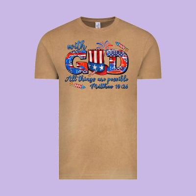 With God All Things Are Possible Usa Vintage Tee Designed By Adodesignshop