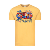 Vintage Mustard with god all things are possible usa Vintage Tee - AdoDesignShop