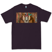 Plum Horses with serape and leopard Premium Tee - RanaPortraitStore